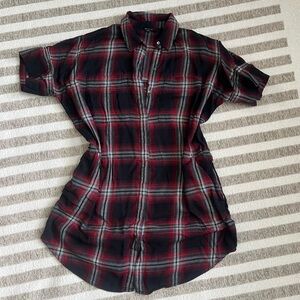 Madewell Red and Black Plaid Shirt/Dress